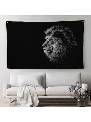 Aslan Dekoratif Kanvas Duvar Örtüsü-Halısı 1153