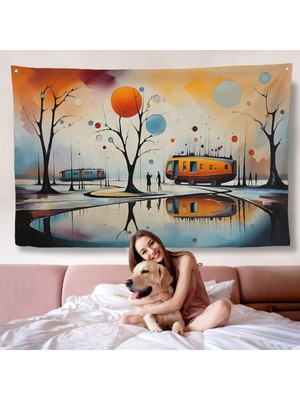 Kandinsky Soyut Kampçı Kış Manzara Duvar ÖRTÜSÜ-7247