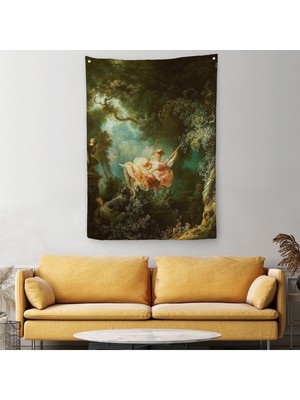 Jean-Honore Fragonard Salıncağın Mutlu Anları Duvar Örtüsü - HALISI-6253
