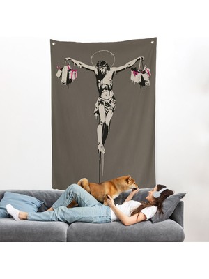 Alışveriş Torbalı Isa Duvar Örtüsü - Christ With Shopping BAGS-8094