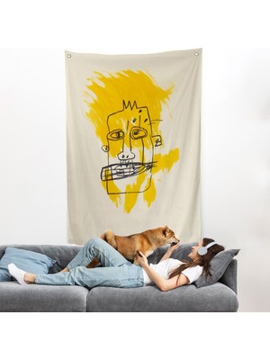 Jean-Michel Basquiat - Sarı Saçlı Isimsiz Duvar ÖRTÜSÜ-7440