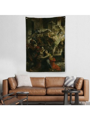 Pompeii'nin Son Günü Karl Pavlovich Bryullov Kanvas Duvar ÖRTÜSÜ-HALISI-6362