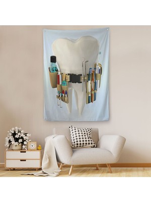 Diş Kliniği, Ağız Bakım Ofisi Dekorasyonu, Diş Hekimi Duvar Örtüsü - HALISI-5300