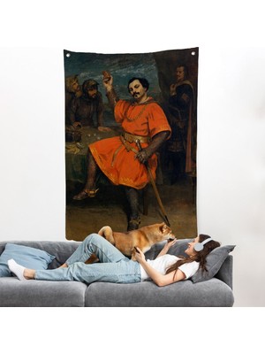 Gustave Courbet - Louis Gueymard Şeytan Robert Rolünde Duvar ÖRTÜSÜ-7356