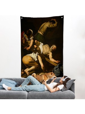 Caravaggio - Aziz Petrus'un Çarmıha Gerilmesi Duvar Örtüsü - Crucifixion Of Saint PETER-8106