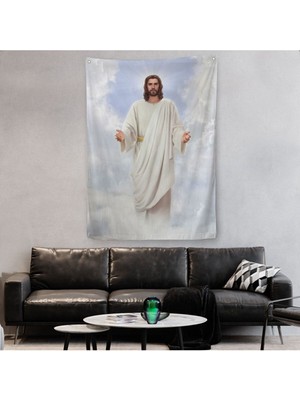 Rab Isa Bulutlarda Göründü, Kilise Hediyesi Hristiyan Duvar Örtüsü - HALISI-5289