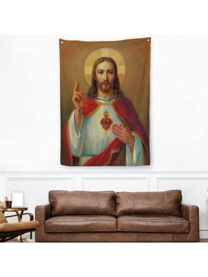 Isa'nın En Kutsal Kalbi Duvar Örtüsü-Halısı - The Most Sacred Heart Of JESUS-6478