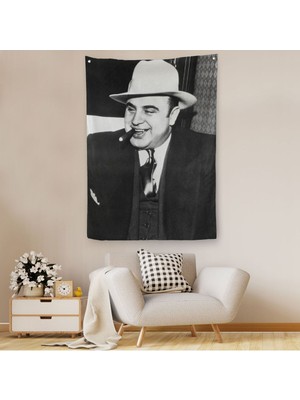 Ünlü Sabıka Fotoğrafı, Ünlü Mafya Patronu, Al Capone Duvar Örtüsü - HALISI-5292