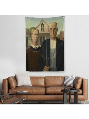 Amerikan Gotik Tarzı Duvar Örtüsü - HALISI-5122