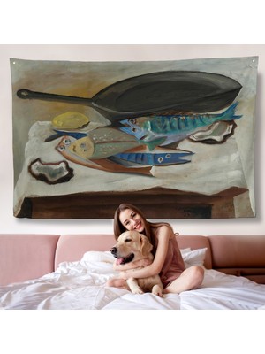 Picasso-Balık ve Kızartma Tavası Duvar ÖRTÜSÜ-7102