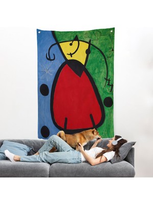 Joan Miro - Suyut Kadın Duvar ÖRTÜSÜ-7299