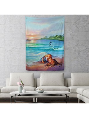 Okyanus Düşlerı Kuran Kız Duvar Örtüsü - HALISI-6209