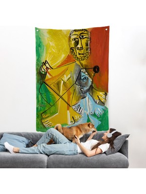 Pablo Picasso - Adam ve Çocuk Duvar Örtüsü - Homme Et ENFANT-7328