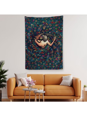Renkli Çiçekler Içinde Dans Eden Sevgililer Duvar Örtüsü - HALISI-6200