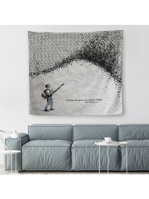 Tanrı Bize Korku Ruhu Vermedi Kanvas Duvar ÖRTÜSÜ-HALISI-5324