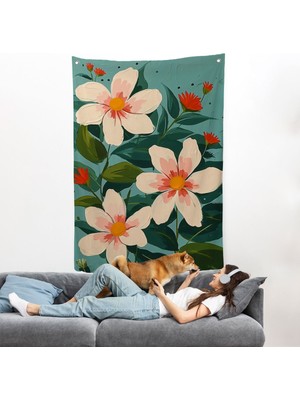 Beyaz Çiçekler Duvar ÖRTÜSÜ-7592