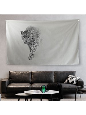 Leopar Dekoratif Kanvas Duvar Örtüsü-Halısı 1154