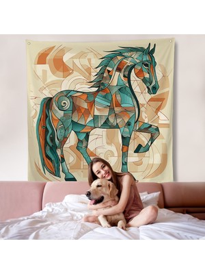 Picasso Tarzı Renkli Duvar ÖRTÜSÜ-8301