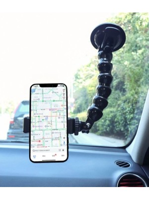 Vantuzlu Akrobat Telefon Tutucu - Araç Içi ve Masaüstü Uyumlu Esnek Kol Telefon Tutucu - Güçlü Vantuzlu Telefon Standı 360° Dönebilen Telefon Standı