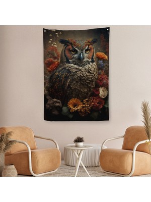 Baykuş Dekoratif Duvar ÖRTÜSÜ-HALISI-6485