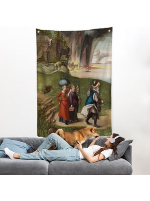 Albrecht Dürer - Lüt ve Kızları Duvar Örtüsü - Lot And His DAUGHTERS-7355