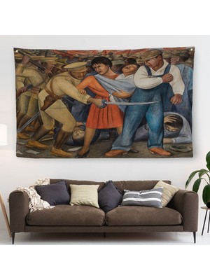 Diego Rivera'nın Isyan Duvar ÖRTÜSÜ-HALISI-6587