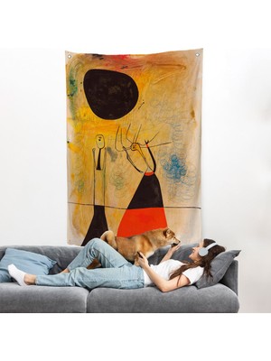 Joan Miro - Deux Şahsiyetler Duvar ÖRTÜSÜ-8110