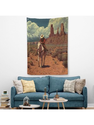 Amerikalı Kovboy Dekoratif Duvar Örtüsü - HALISI-6280