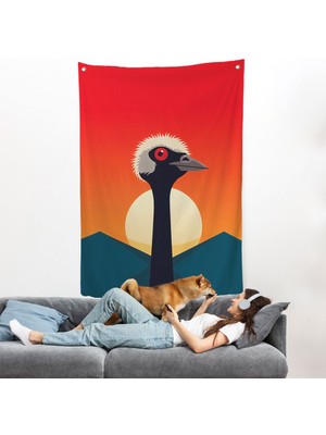 Minimal Devekuşu Duvar ÖRTÜSÜ-7652