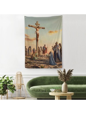 Çarmıha Gerilmiş Isa Mesih Duvar Örtüsü-Halısı, Jesus CHRIST-6347