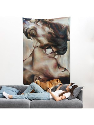 Öpüşen Çift Duvar ÖRTÜSÜ-7956