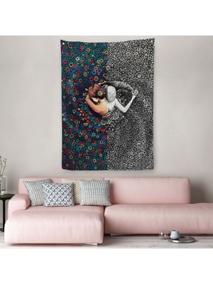 Çiçekler Içindeki Sevgililer Duvar Örtüsü - HALISI-6291