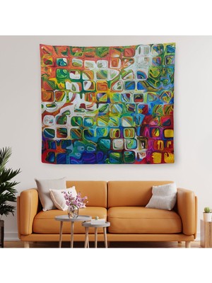 Renkli Buz Cam Kanvas Duvar ÖRTÜSÜ-HALISI-5897