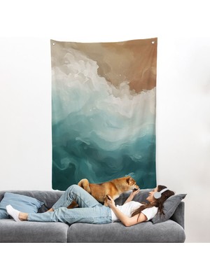 Okyanus Dalga Köpüğü Soyut Duvar ÖRTÜSÜ-7634