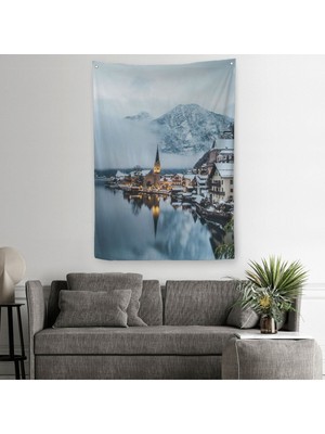 Hallstatt Avusturya Manzarası Duvar Örtüsü - HALISI-6028