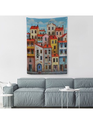 Eski Gürcistan Tiflis Şehir Manzara Duvar Örtüsü - Halısı -6242