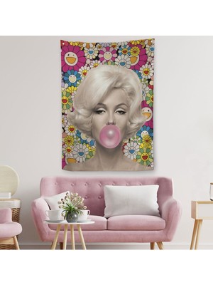 Marilyn Monroe Pembe Balon Duvar Örtüsü - HALISI-621