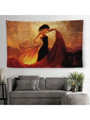 Ispanyol Dansçı Kadın Duvar ÖRTÜSÜ-HALISI-6595
