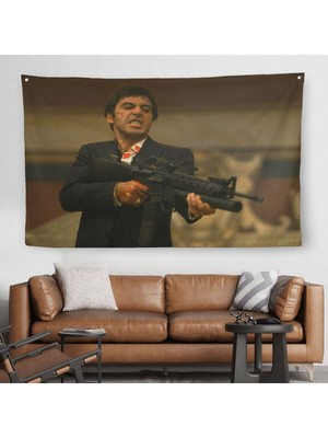 Scarface Alpacino Italyan Mafya Kanvas Duvar ÖRTÜSÜ-HALISI-5147