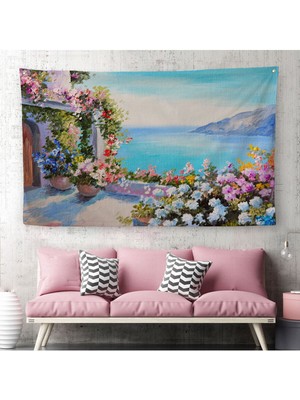 Duvar Örtüsü Deniz Manzaralı Kaliteli Kanvas Duvar HALISI-3988