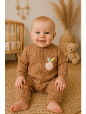 Kız Bebek Yumuşak Dokulu Fitilli %100 Pamuk Tulum