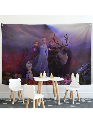 Duvar Örtüsü Karlar Kraliçesi Elsa Kaliteli Kanvas Duvar HALISI-4035