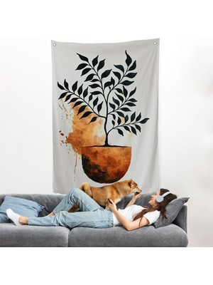 Dekoratif Minimal Bitki Duvar ÖRTÜSÜ-7651