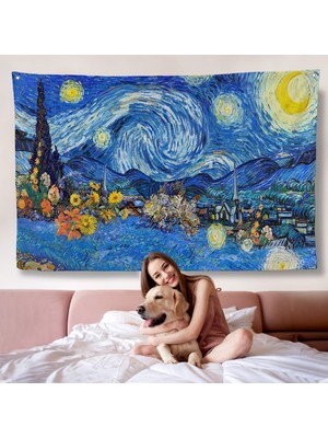 Vincent Van Gogh - Yıldızlı Geceler Duvar Örtüsü - Starry NIGHT-7172