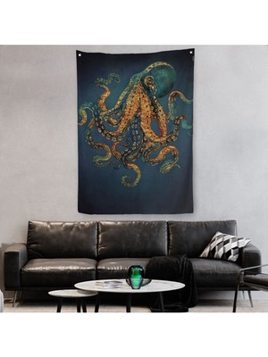 Ahtapot Duvar Sanatı, Duvar Örtüsü - HALISI-5207