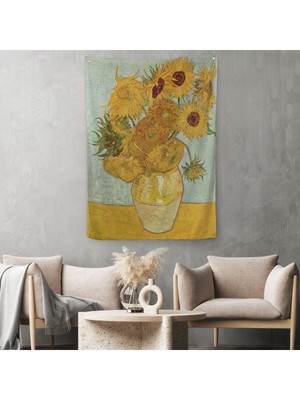Vincent Van Gogh Ayçiçekleri Isimli Eseri Duvar Örtüsü - HALISI-5133