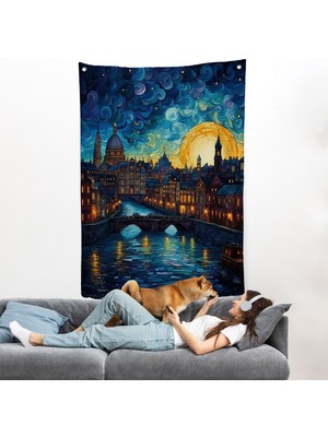Vincent Van Gogh Tarzı Venedik Duvar ÖRTÜSÜ-7795