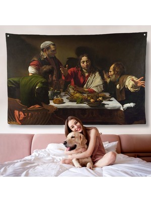 Caravaggio - Emmaus'ta Akşam Yemeği Duvar Örtüsü - Supper At EMMAUS-7137