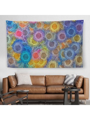 Duvar Örtüsü Soyut Yağlıboya Görünümlü Kaliteli Kanvas Duvar HALISI-4020