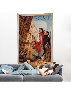 Roma Sokaklarındaki Aşıklar Duvar ÖRTÜSÜ-7805